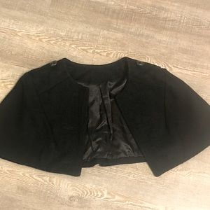 Girls Black Wool Cape - Size 4-5
